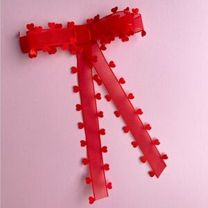 Red Heart Edge Ribbon Bow